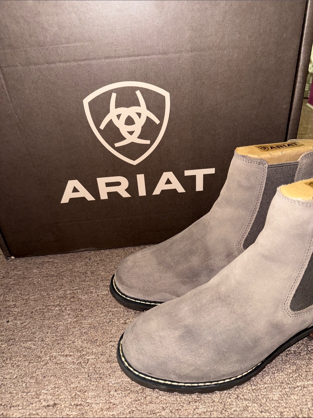 Ariat Women's Taupe Suede Ankle Boots